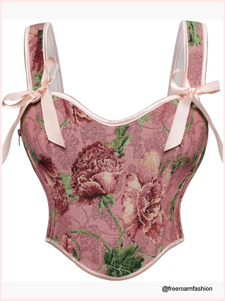 Sweetheart Neckline Fishbone Corset Top With Zipper